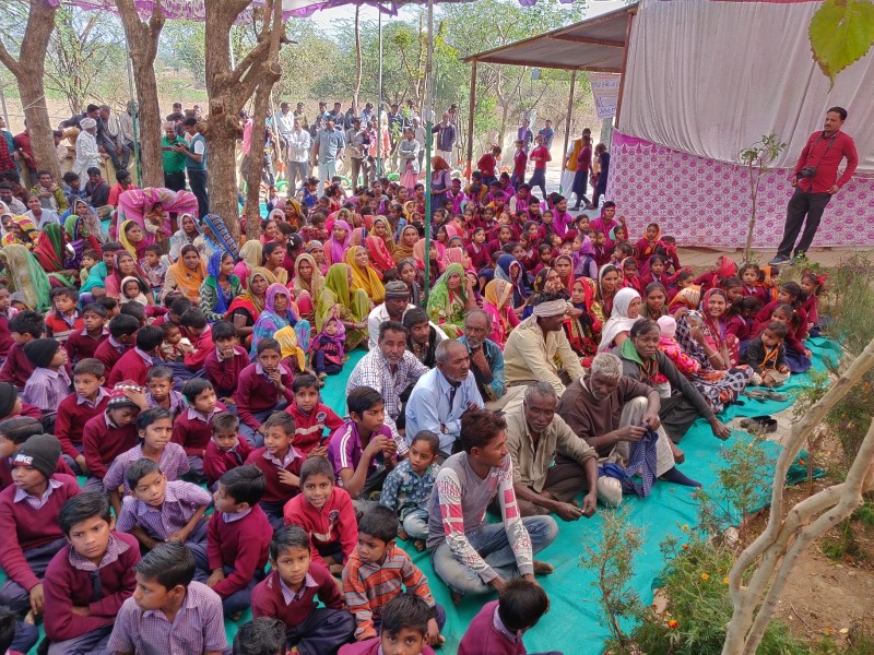 Colorful Celebration with villagers at Opening Event in Tuvar, India