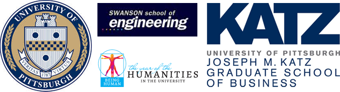Logos for Pitt, Swanson School of Engineering, Humanities and Katz