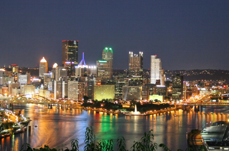 City of Pittsburgh skyline at night